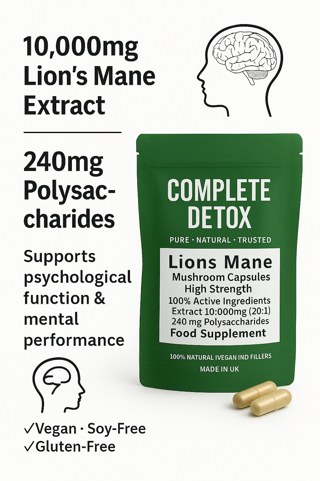 Lions Mane Mushroom Capsules - Image 2