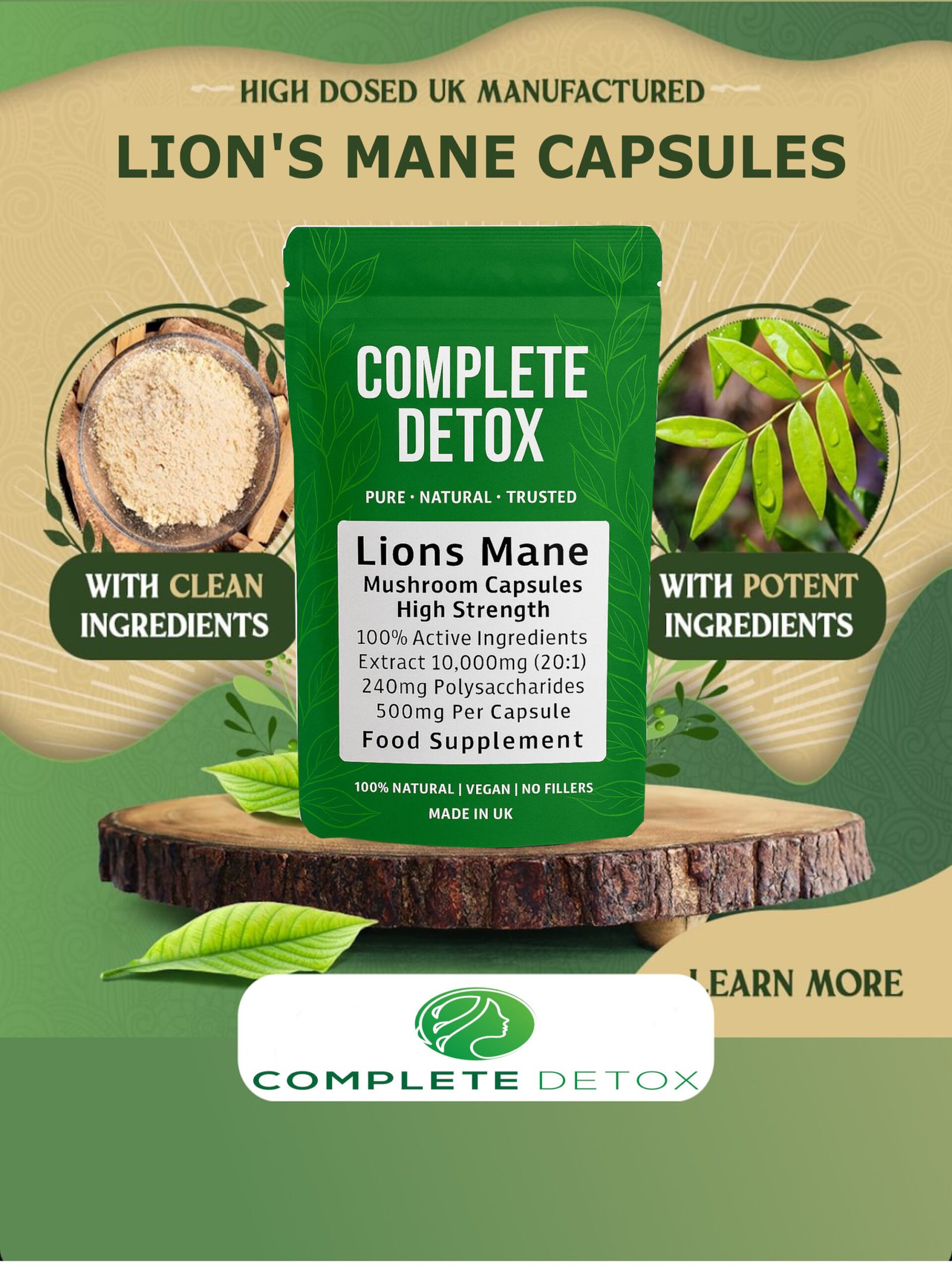Lions Mane Mushroom Capsules - Image 3